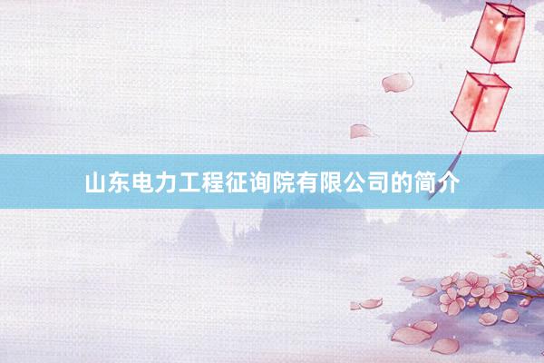 山东电力工程征询院有限公司的简介